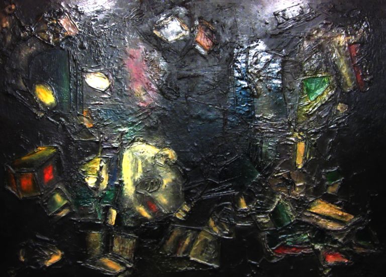 6.Le luminarie 1961 olio su tela Pinot Gallizio profeta in patria. Un crowdfunding ad Alba
