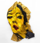 Rupert Shrive Yellow Geisha 2008 acrylic and varnish on brown paper 185 x 112 x 15 cm Shrive il lussurioso