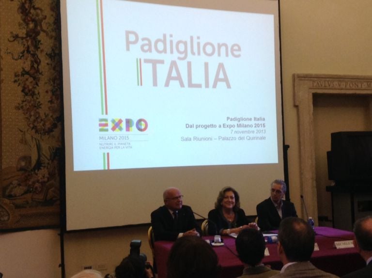 conferenza stampa Expo 2015, ecco immagini e video del futuro Padiglione Italia. Manca poco più di un anno: e intanto il progetto va in mostra a Roma al Quirinale