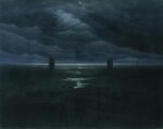 Caspar David Friedrich Mare al chiaro di luna 1835 1836 olio su tela cm 134 x 1692 Amburgo Hamburger Kunsthalle La storia del paesaggio secondo Goldin