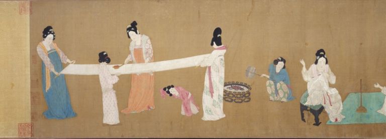 Emperor Huizong Court Ladies Preparing Newly Woven Wilk Dodici secoli di Cina. A Londra