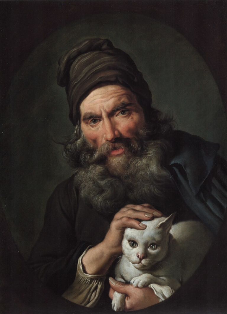 Giacomo Ceruti Vecchio con gatto 1740 45 Milano collezione privata Ceruti: prima della rivoluzione