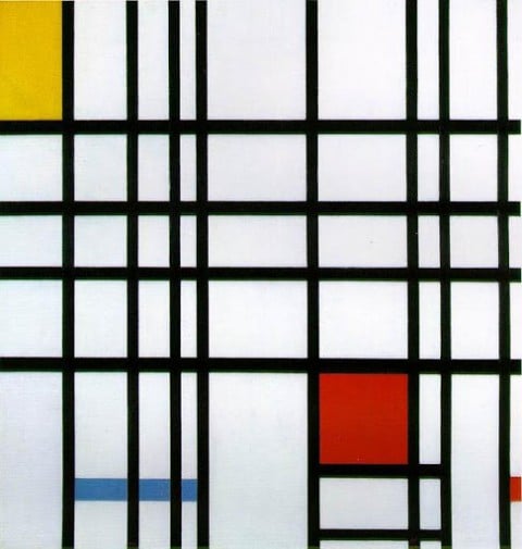 Piet Mondrian, Composition With Red, Yellow, & Blue, 1921