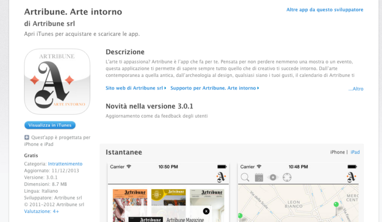 itunes Buone notizie di inizio anno. La app di Artribune è finalmente disponibile anche per dispositivi Android e Amazon