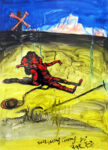 wang guangyi Sancho aids Quixote 2012 olio su tela Copia Mulini a vento alla galleria In Arco