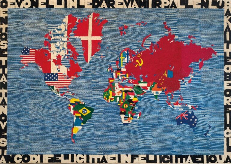 Alighiero Boetti Mappa Da Pistoletto a Merz, da Fabro a Pascali. Passerella italiana per la grande collezione di Arte Povera pronta per l’asta Christie’s Londra a febbraio