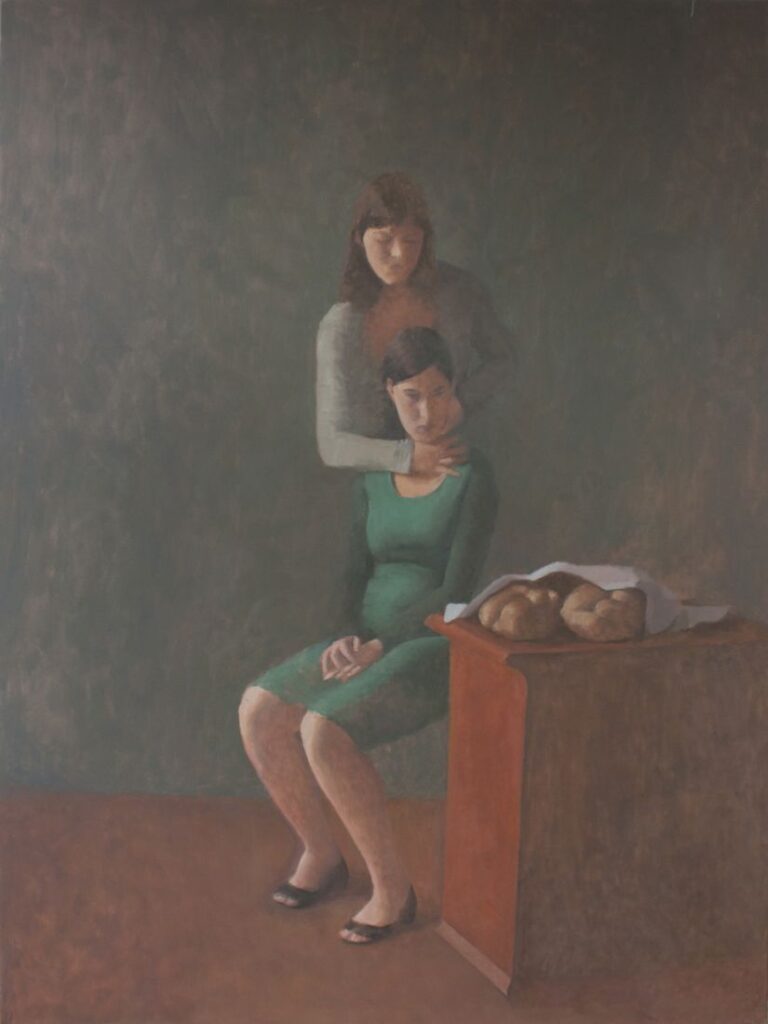 Zohar Fraiman Mothers Love II oil on canvas 135x100 2011 Forma fredda, contenuto caldo. Zohar Fraiman