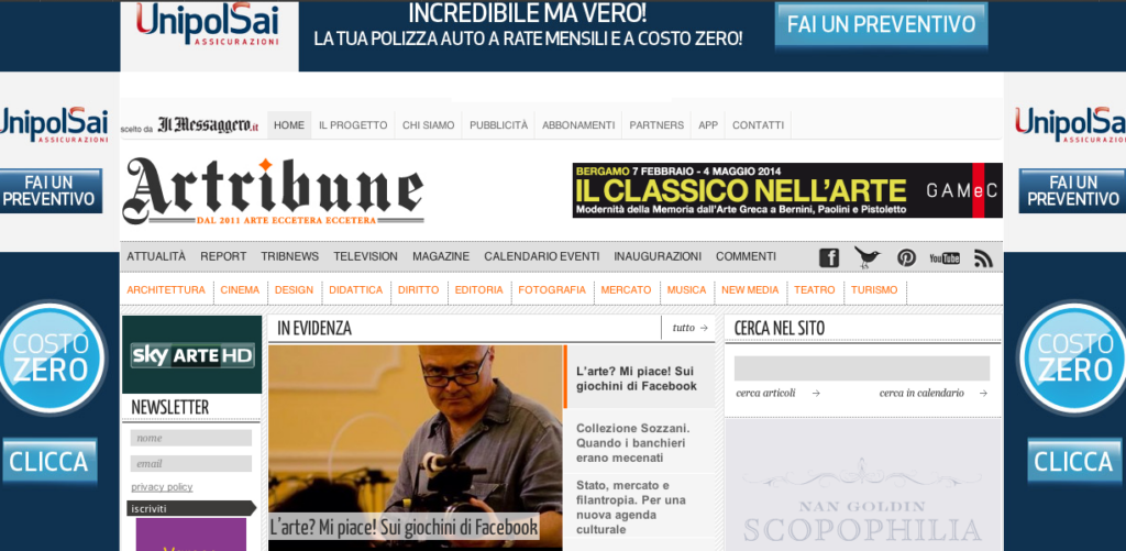 Perché sulla homepage di Artribune campeggia il logo de Il Messaggero? Ecco perché: accordo con Piemme per la raccolta pubblicitaria extrasettore