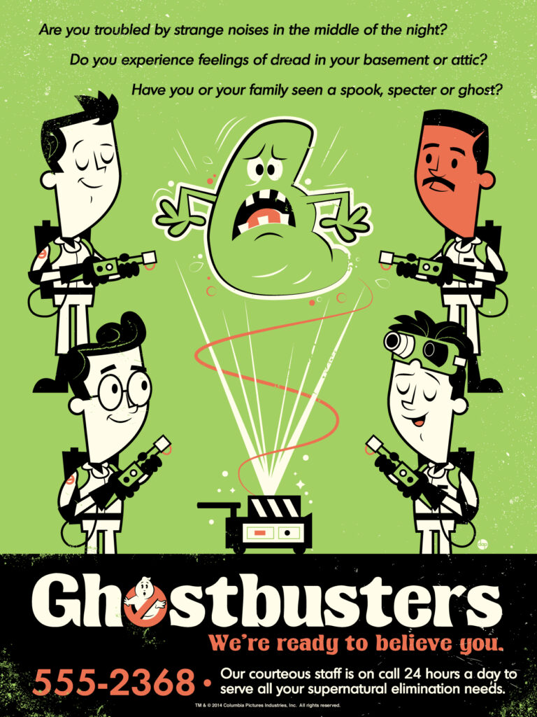 DavePerillo Sky Arte Updates: trent’anni di Ghostbusters a regola d’arte. Mostra itinerante per gli States con 80 creativi che evocano lo storico film