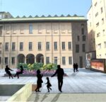 progetto10 Notarimpresa Spa impresa mandataria Feiffer e Raimondi progettista capogruppo vista degli spazi verdi Ecco i progetti (non eccitanti) per il recupero di Palazzo Citterio, primo tassello della Grande Brera. Vince quello del rettore IUAV Amerigo Restucci: i cantieri al via in primavera, appena sciolto il nodo della verifica sul ribasso record