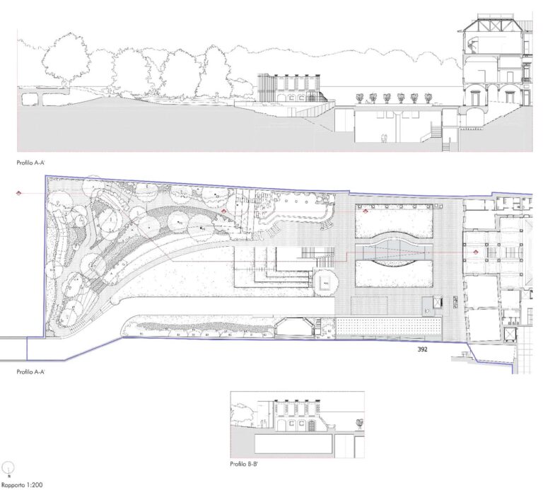 progetto5 Sacaim Spa impresa mandataria Eugenio Vassallo progettista capogruppo sistemazione giardino Ecco i progetti (non eccitanti) per il recupero di Palazzo Citterio, primo tassello della Grande Brera. Vince quello del rettore IUAV Amerigo Restucci: i cantieri al via in primavera, appena sciolto il nodo della verifica sul ribasso record