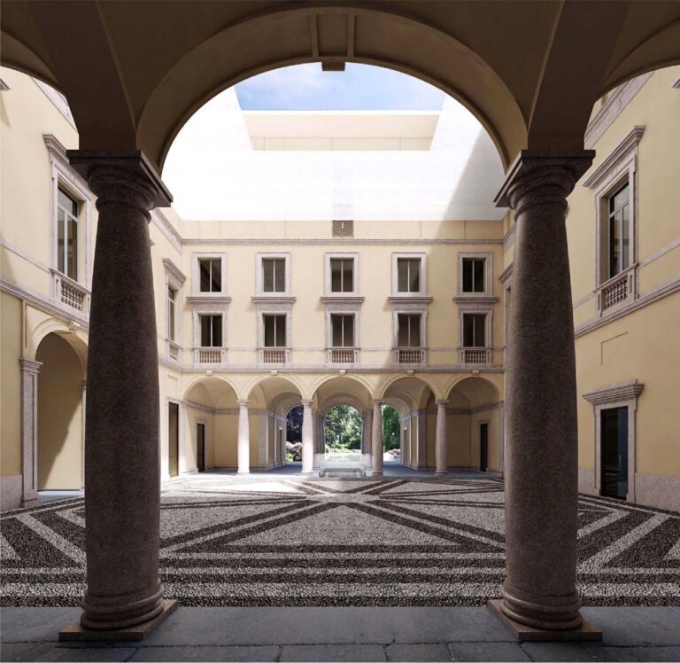 progetto8 Dottor Group Spa impresa mandataria Antonio Citterio Patricia Viel and partners Srl progettista capogruppo cortile interno Ecco i progetti (non eccitanti) per il recupero di Palazzo Citterio, primo tassello della Grande Brera. Vince quello del rettore IUAV Amerigo Restucci: i cantieri al via in primavera, appena sciolto il nodo della verifica sul ribasso record