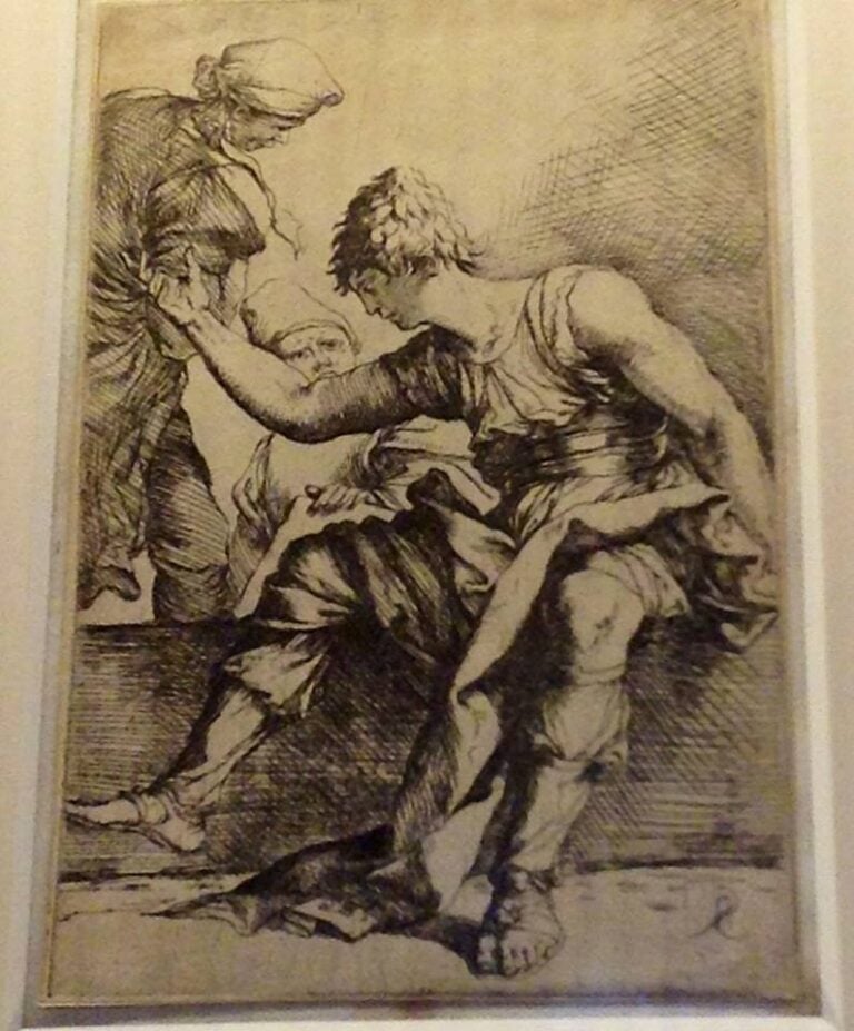 Giovane seguito da servo acquaforte con ritocchi a bulino Alla scoperta del Salvator Rosa incisore