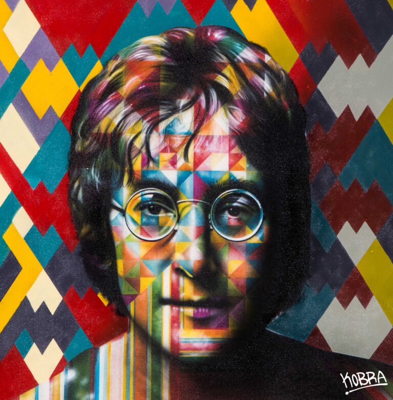 John Lennon 50x50cm spray paint on canvas dorothycircusgallery Roma Capitale (della Street Art). Eduardo Kobra fra galleria e museo