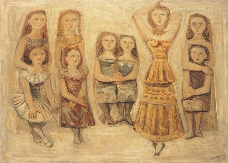 Massimo Campigli, Scuola di danza, 1941, olio su tela, 110 x 150 cm