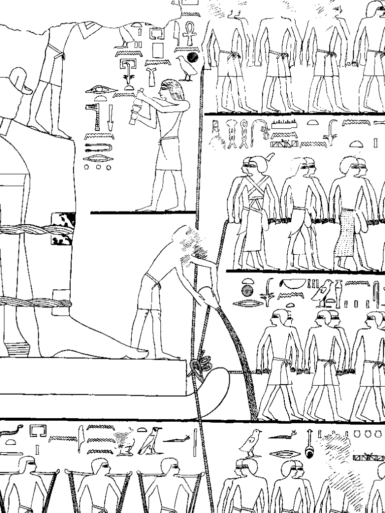 Particolare del dipinto murale della tomba di Djehutihotep Fundamental Research on Matter FOM Il mistero delle Piramidi. Ricercatori olandesi svelano il segreto che consentiva agli Egizi di spostare le enormi pietre necessarie alla costruzione