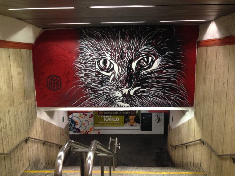 c215 metro spagna Roma caput Street Art. Immagini degli interventi nella stazione della Metro Spagna nell'ambito del gemellaggio Italia-Francia: e del biglietto d'artista che potete aggiudicarvi...