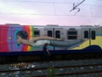 seth treno Roma caput Street Art. Immagini degli interventi nella stazione della Metro Spagna nell'ambito del gemellaggio Italia-Francia: e del biglietto d'artista che potete aggiudicarvi...