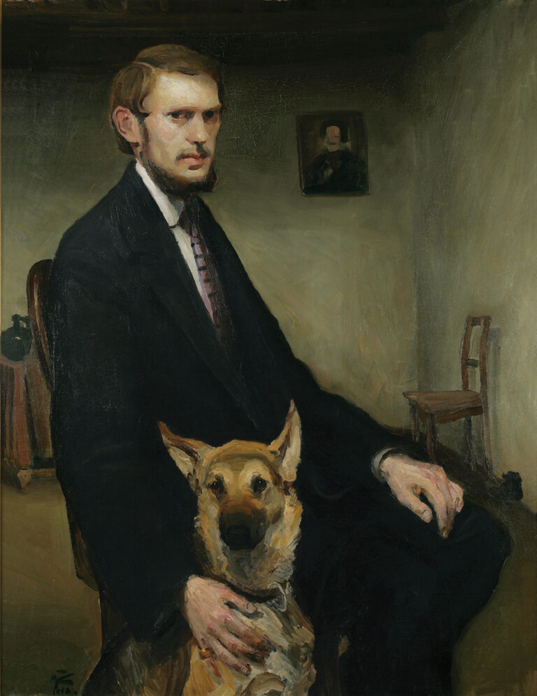 2. Miroslav Kraljević Autoritratto con cane 1910 La modernità secondo Miroslav Kraljevic