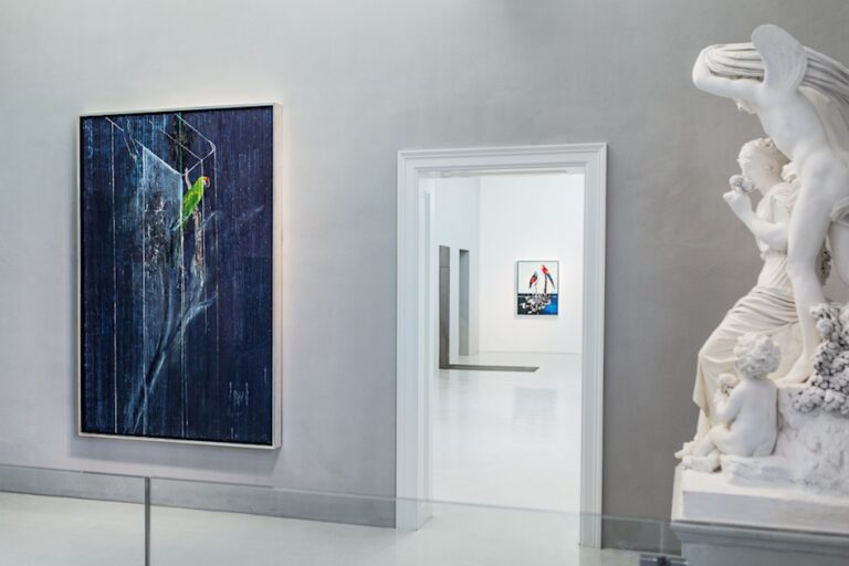 Damien Hirst e Arnulf Rainer vista parziale della mostra. Courtesy AR Museum 2014 Foto Andreas Balon 3 Hirst e Rainer al bagno delle signore. Cinque mesi a Baden bei Wien.