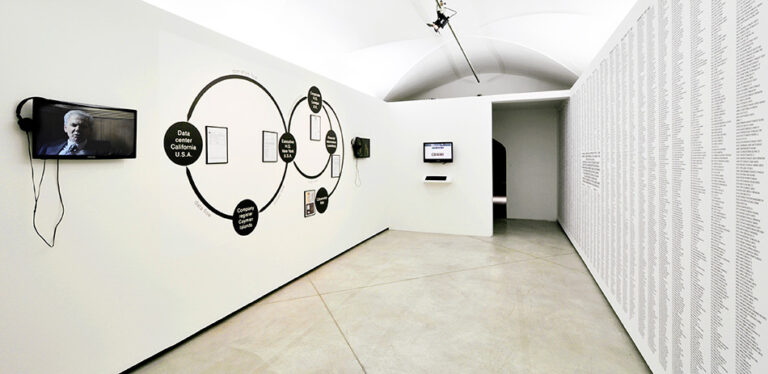 Installation at Unstable Territories at Centre for Contemporary Culture Strozzina Florence Italy. 2013 01 Prix Ars Electronica 2014. Intervista con Paolo Cirio
