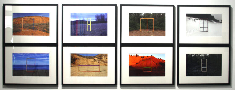 Irene Grau, Enamel on stretcher in landscape, 2014, Ultrachrome print on baryta paper, 28 x 45 cm each (8 pieces total)