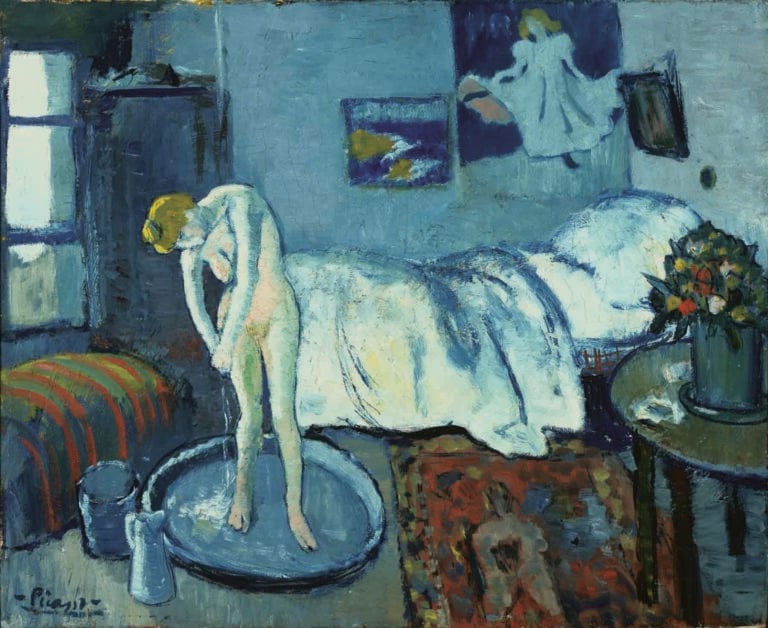 Picasso The Blue Room © Estate of Pablo Picasso Artists Rights Society ARS New York Sotto Picasso un altro Picasso: le radiografie svelano un ritratto ignoto sotto la pellicola pittorica della “The Blue Room” oggi a Washington.