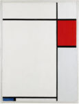 Piet Mondrian Composition with Red Blue and Grey Il caldo estivo infiamma anche i martelletti alle aste londinesi. Trionfo di Impressionisti e Arte Moderna da Sotheby’s e Christie’s, che segna il record all time per Kurt Schwitters