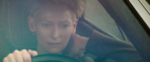 Tilda Tilda Swinton a bordo di una Mercedes-Benz. Moda, cinema, pubblicità