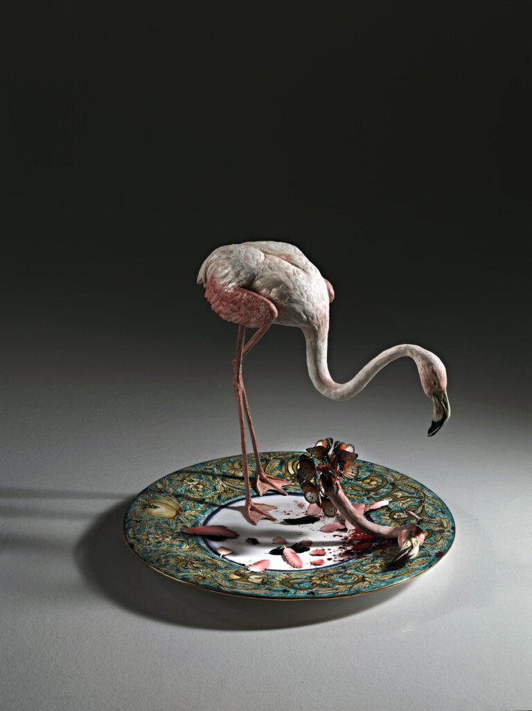 Bertozzi Casoni Flamingo 2012 ceramica policroma cm. h. 68 x 75 x 75 Le ceramiche di Bertozzi & Casoni nello scrigno di Mantova