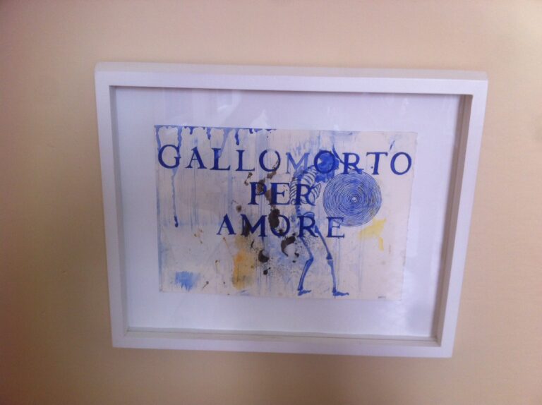 Gallo morto per amore Bibos Place Todi 1 Chiccera all’inaugurazione della nuova project room della galleria Bibo’s Place, a Todi? Ecco le immagini con la mostra di Giuseppe Gallo