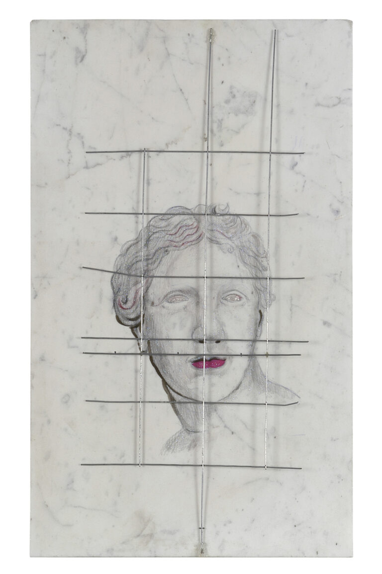 Leonardo Pivi, P.Greco, tecnica mista su marmo, 2014, 50x30 cm, Ph. Raph Meazza