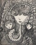 Madge Gill Untitled c.1940 ink on card 30 x 25cm 12 x 10 double sided. Collection of David Tibet Outsider Art. A Palermo un osservatorio universitario e una rivista