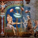 Santi Quattro Coronati Aula Gotica dettaglio affreschi Roma ritrova un tesoro medievale: restituiti al mondo gli affreschi del convento dei Santi Quattro Coronati. Sotto gli sguardi delle monache di clausura  