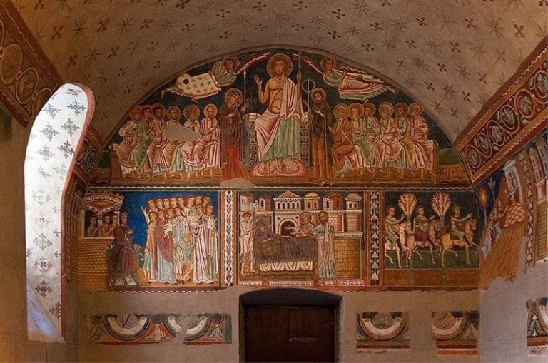 affresco basilica san silvestro Roma ritrova un tesoro medievale: restituiti al mondo gli affreschi del convento dei Santi Quattro Coronati. Sotto gli sguardi delle monache di clausura  