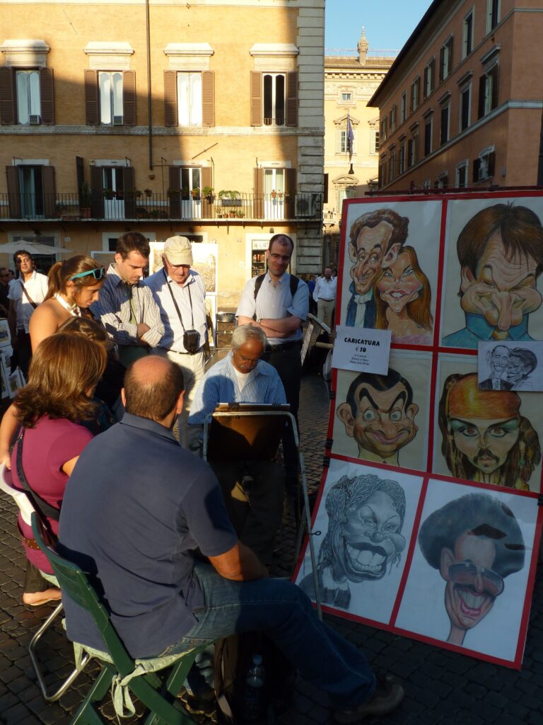 caricaturristi in Piazza Navona Tempi duri per i pittori di strada romani. A Piazza Navona da oggi solo i migliori. E se a sceglierli fosse Achille Bonito Oliva?