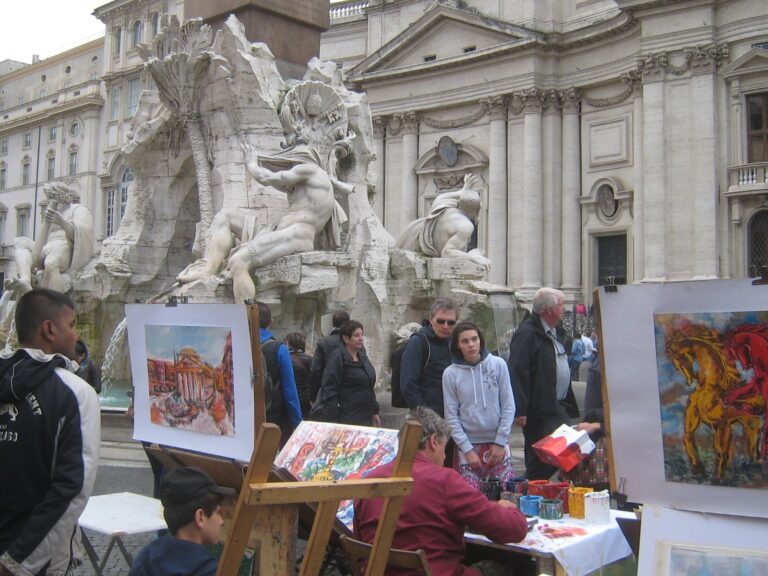 pittori di Piazza Navona Tempi duri per i pittori di strada romani. A Piazza Navona da oggi solo i migliori. E se a sceglierli fosse Achille Bonito Oliva?
