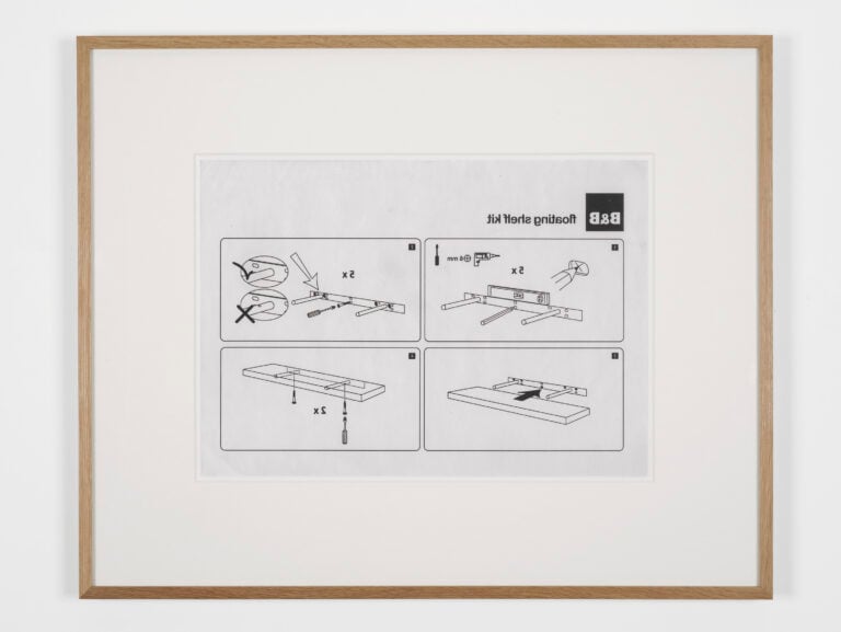 Becky Beasley Floating Shelf Instructions from behind 2014 L’autunno di Becky Beasley da Francesca Minini. Tra Bas Jan Ader e Saul Bellow