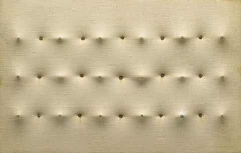 Enrico Castellani – Untitled (White Surface) (Senza titolo [Superficie bianca]),1959. Private collection, Milan © Enrico Castellani, by SIAE 2014