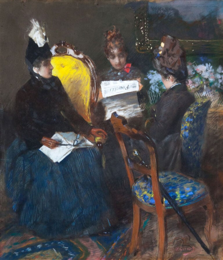 Vittorio Corcos Leggendo il “Fanfulla” 1887 Bologna collezione privata courtesy Alberto Giordani Vittorio Corcos a Padova, “pittore di belle donne”