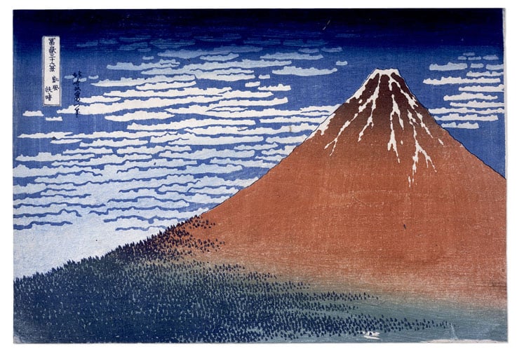 36 vedute del Monte Fuji 1830 1834 Vent du sud ciel clair © The British Museum Londres Hokusai, Grand Palais, Parigi: il crocevia della modernità