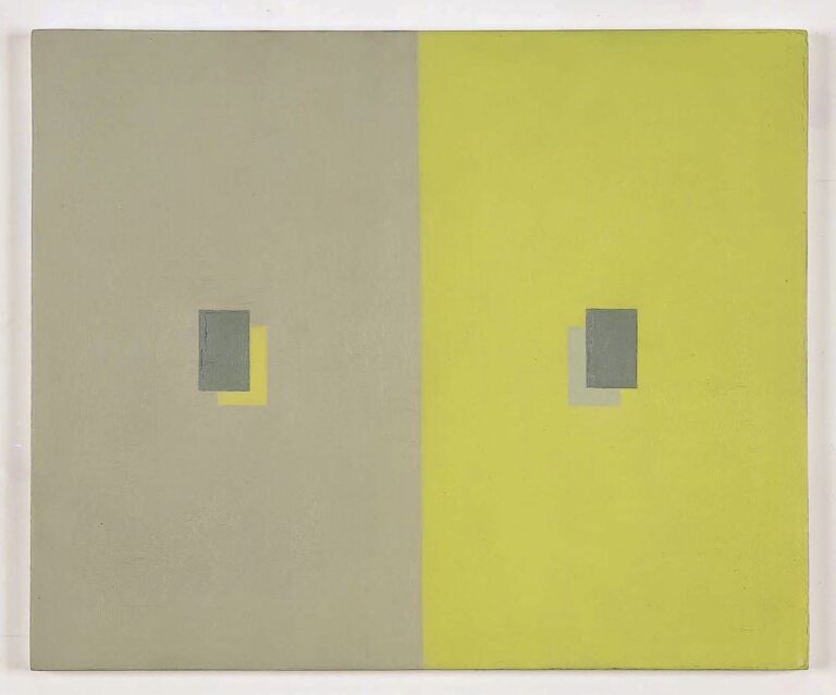 Antonio Calderara Peso ottico giallo e grigio in rettangoli sovrapposti 1960 Antonio Calderara, una piccola mostra-gioiello alla Bocconi e un libro Skira che ripercorre la sua carriera. Per continuare a riscoprire un artista ancora troppo poco conosciuto...