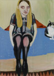 Chantal Joffe Moll with the Cat 2014 Courtesy the Artist Victoria Miro Gallery Collezione Maramotti © Chantal Joffe Moll e Vilma da Maramotti. Il ritratto secondo Alessandra Ariatti e Chantal Joffe