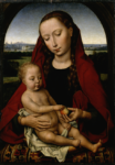 Hans Memling Madonna col Bambino 1485 olio su tavola 44 x 32 cm Lisbona Museu Nacional de Arte Antiga Memling. Alle Scuderie del Quirinale di Roma il Rinascimento fiammingo