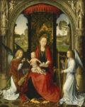 Hans Memling Madonna col Bambino e angeli 1480 1485 ca. olio su tavola 588 x 48 cm Washington National Gallery of Art Andrew W. Mellon Collection Memling. Alle Scuderie del Quirinale di Roma il Rinascimento fiammingo