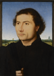 Hans Memling Ritratto d’uomo 1470 1475 ca. olio su tavola 335 x 23 cm New York The Frick Collection Memling. Alle Scuderie del Quirinale di Roma il Rinascimento fiammingo