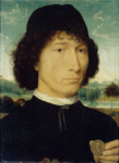 Hans Memling Ritratto d’uomo con una moneta romana Bernardo Bembo 1473 1474 olio su tavola 31 x 232 cm Anversa Koninklijk Museum voor Schone Kunsten Memling. Alle Scuderie del Quirinale di Roma il Rinascimento fiammingo