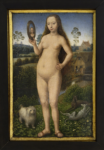 Hans Memling Trittico della vanità terrena e della salvezza divina pannello con l’Allegoria della Vanità 1485 ca. olio su tavola Strasburgo Musée des Beaux Arts Memling. Alle Scuderie del Quirinale di Roma il Rinascimento fiammingo