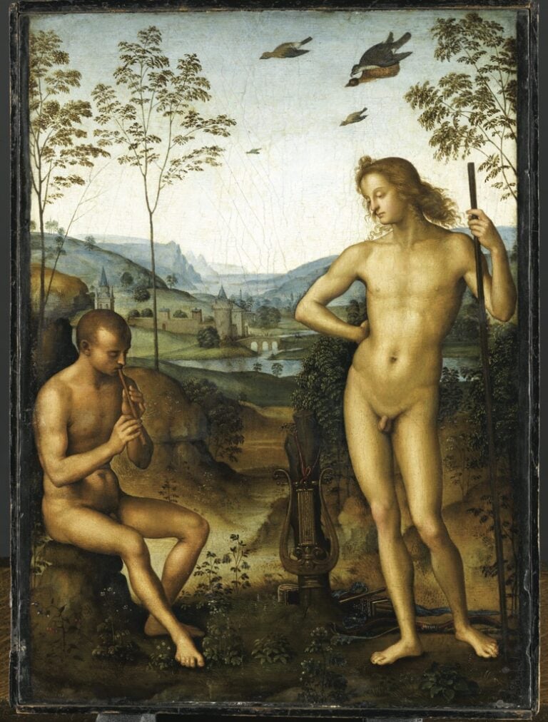 Perugino Apollo e Daphnis 1490 Musée du Louvre Parigi © RMN Grand Palais Gérard Blot Il Perugino a Parigi. Raccontato da Vittoria Garibaldi