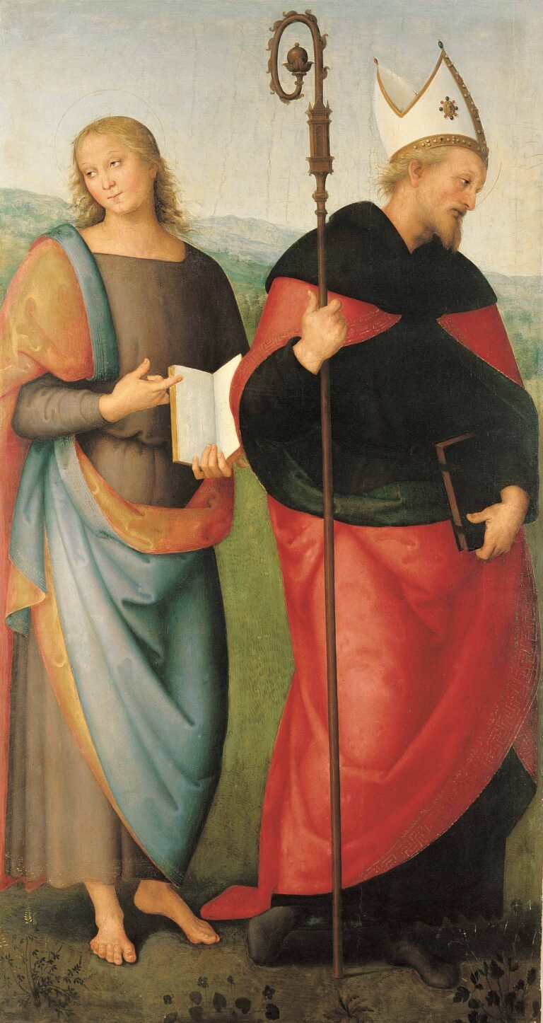 Perugino San Giovanni Evangelista e SantAugustino politico di SantAugustino 1502 1512 Musée des Augustines Tolosa © STC Mairie de Toulouse Il Perugino a Parigi. Raccontato da Vittoria Garibaldi